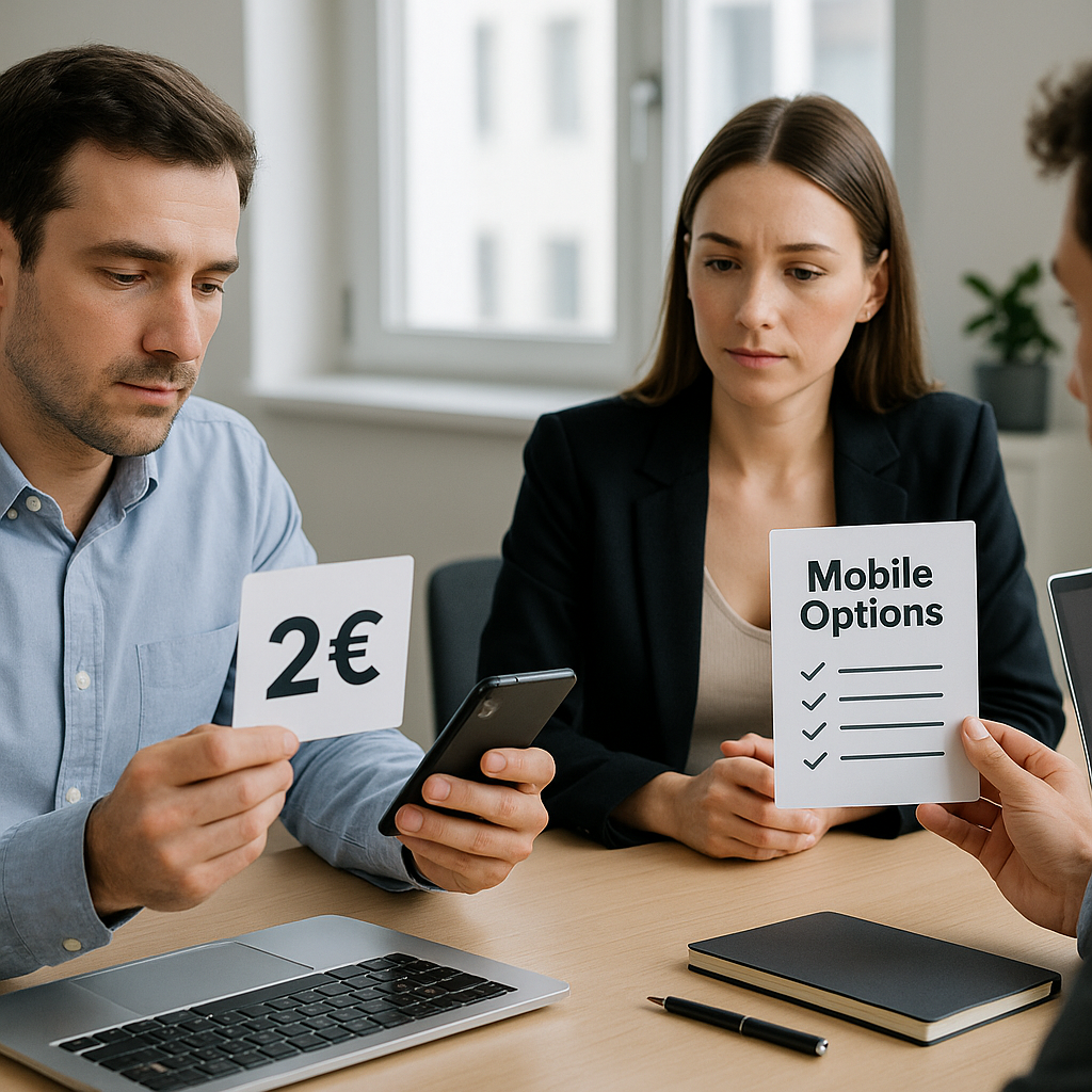 Illustration : Forfait 2€ et options mobiles complémentaires